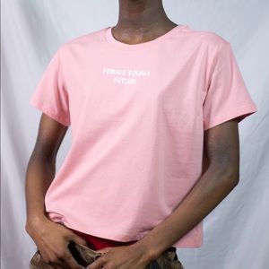 The future equals female oversized crop top